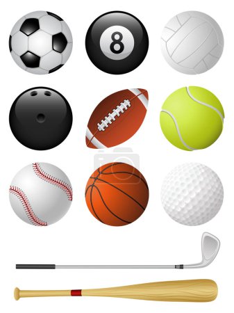 Ilustración de Conjunto de diferentes bolas - Imagen libre de derechos