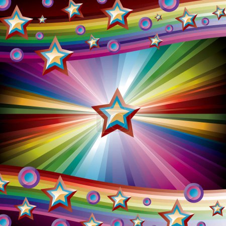 Ilustración de Fondo colorido con estrellas - Imagen libre de derechos