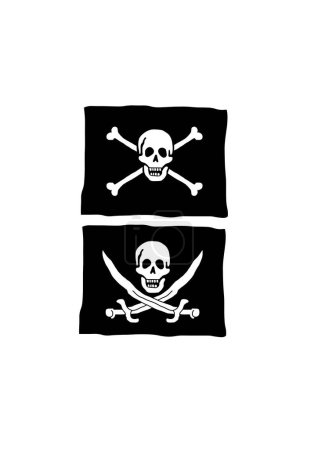 Téléchargez les illustrations : Ensemble vectoriel de drapeaux pirates - en licence libre de droit
