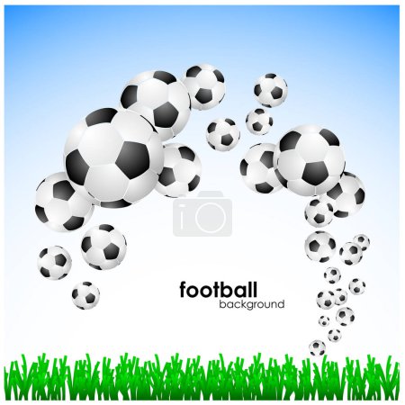 Téléchargez les illustrations : Terrain de football avec ballon de football. illustration vectorielle - en licence libre de droit