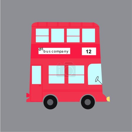 Téléchargez les illustrations : Le bus. illustration vectorielle plate du transport. - en licence libre de droit