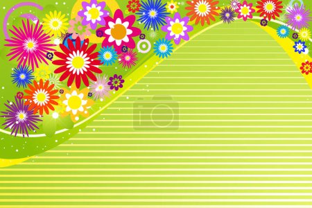 Téléchargez les illustrations : Fond floral coloré avec des fleurs - en licence libre de droit