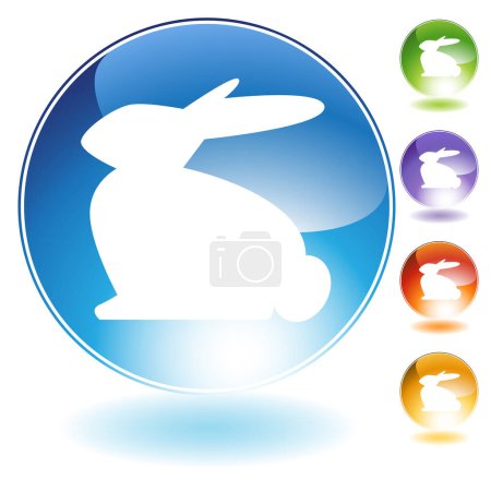 Illustration for Easter rabbit web buttons - Royalty Free Image