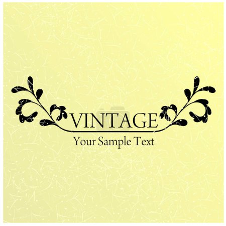 Illustration for Vintage floral card design template vector - Royalty Free Image