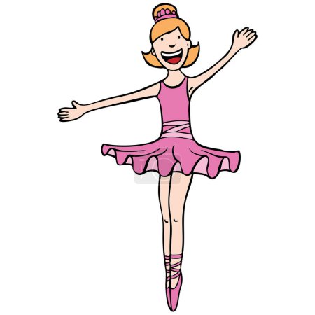 Illustration for Happy little girl dancing - Royalty Free Image