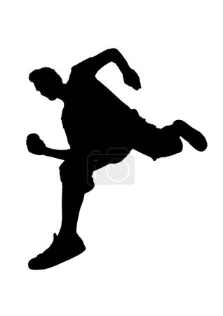 Téléchargez les illustrations : Silhouette vectorielle footballeur homme jouant au football. - en licence libre de droit