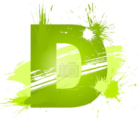 Ilustración de Vector verde letra grunge D - Imagen libre de derechos