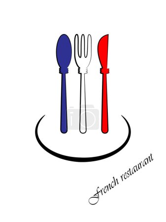 Téléchargez les illustrations : Logo du restaurant. couverts. fourchette et couteau - en licence libre de droit