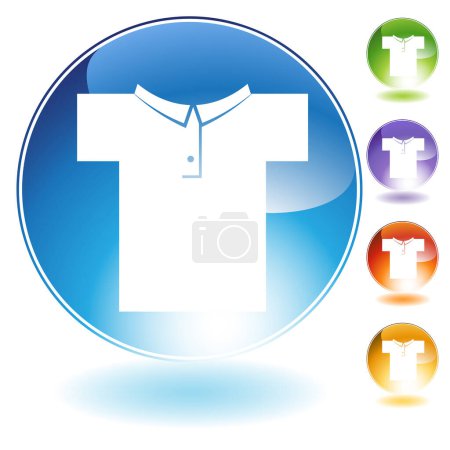 Ilustración de T - icono de la camisa con aislado sobre fondo blanco. ilustración abstracta redonda - Imagen libre de derechos