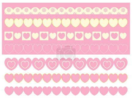 Illustration for Set of pink hearts background - Royalty Free Image