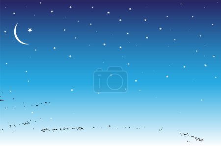 Ilustración de Ilustración vectorial de un fondo con una noche estrellada - Imagen libre de derechos