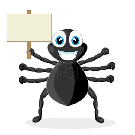 Illustration for Cartoon spider vector illustration - Royalty Free Image