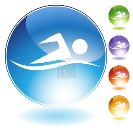 Illustration for Swimming icons set vector illustration - Royalty Free Image