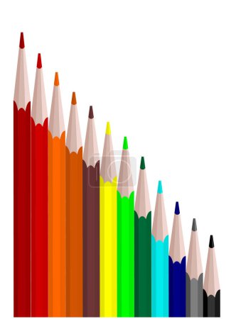 Illustration for Color pencils set vector - Royalty Free Image