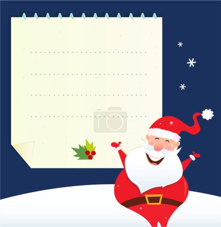 Illustration for Santa claus with a sheet of paper. - Royalty Free Image