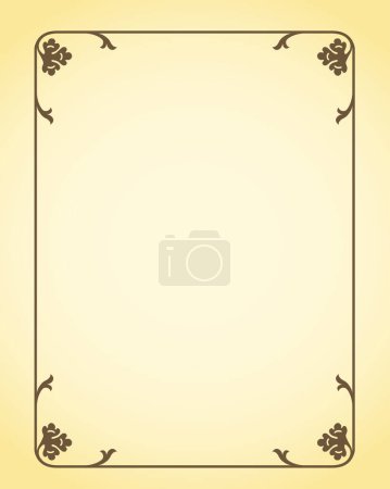 Illustration for Vintage frame on the background of a vintage pattern with a floral ornament. - Royalty Free Image