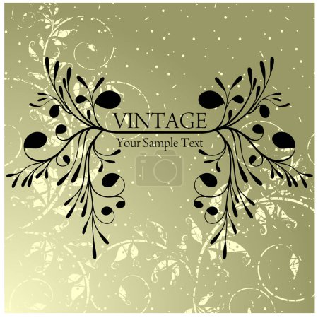 Illustration for Vintage background with decorative floral ornaments - Royalty Free Image