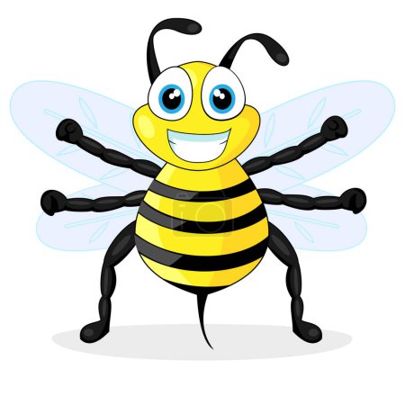 Illustration for Cute bee cartoon illustration - Royalty Free Image