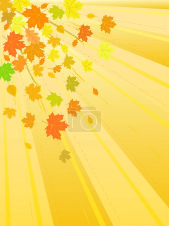 Téléchargez les illustrations : Fond d'automne avec des feuilles tombantes - en licence libre de droit