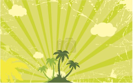 Illustration for Vector illustration with palm trees, vector illustration simple design - Royalty Free Image