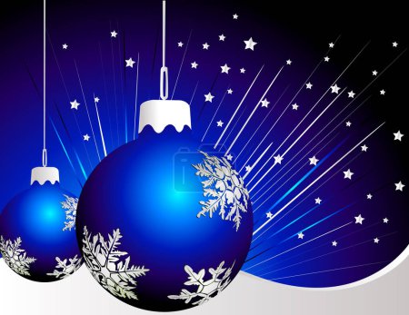 Ilustración de Ilustración vectorial con bolas azules de Navidad
. - Imagen libre de derechos