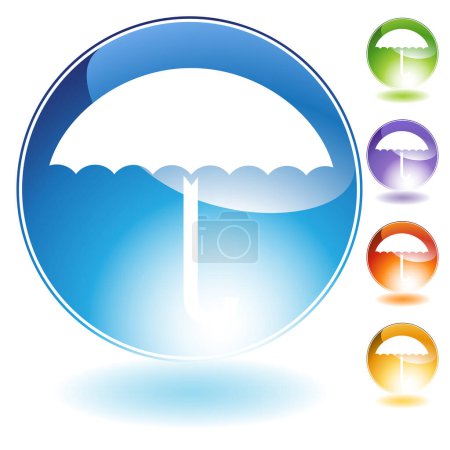 Ilustración de Icono de paraguas, ilustración vectorial diseño simple - Imagen libre de derechos
