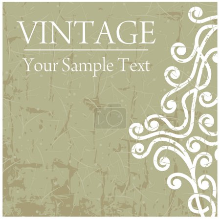 Illustration for Vector floral vintage card, vector illustration simple design - Royalty Free Image