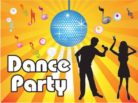 Illustration for Party poster with people dancing - Royalty Free Image