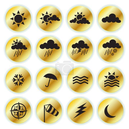 Illustration for Weather icons set vector illustration - Royalty Free Image