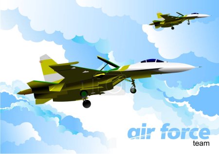 Téléchargez les illustrations : Illustration vectorielle d'un avion de combat - en licence libre de droit