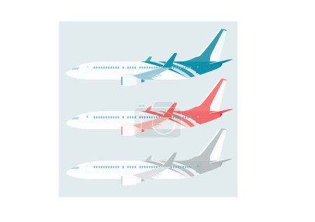Illustration for Set of airplanes vector illustration - Royalty Free Image