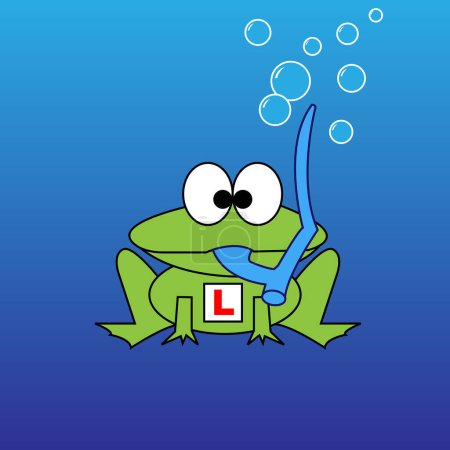 Téléchargez les illustrations : Illustration vectorielle de mascotte de grenouille dessin animé - en licence libre de droit
