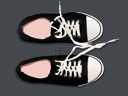Illustration for Sneakers on the grey background - Royalty Free Image