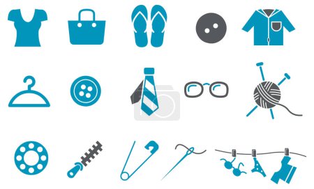 Ilustración de Conjunto de iconos editables simples como costura, hilo, tijeras, aguja - Imagen libre de derechos