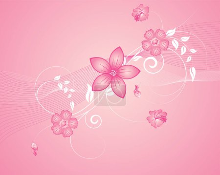 Ilustración de Floral rosa fondo vector ilustración - Imagen libre de derechos