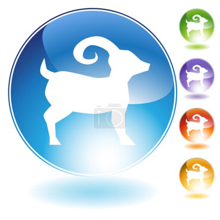 Illustration for Zodiac sign on colorful buttons - Royalty Free Image