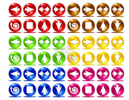 Illustration for Set of vector colorful icons - Royalty Free Image