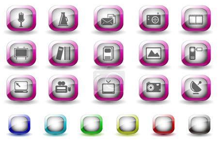 Illustration for Vector set of glossy buttons - Royalty Free Image