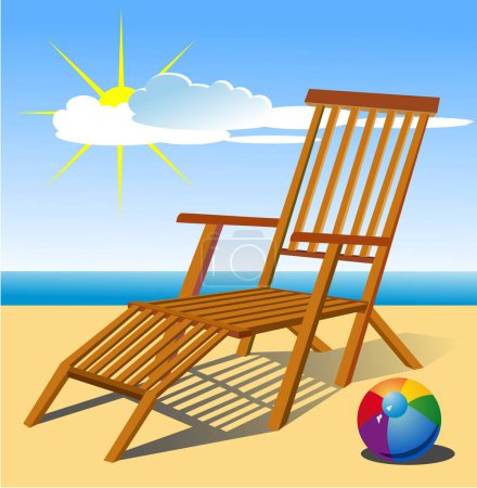 Illustration for Beach scene. vector illustration. - Royalty Free Image