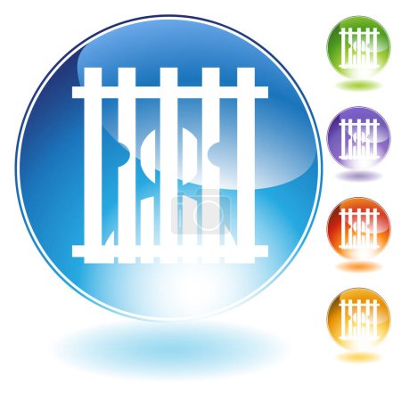 Illustration for Fence icons set, simple vector illustration isolated on white background - Royalty Free Image