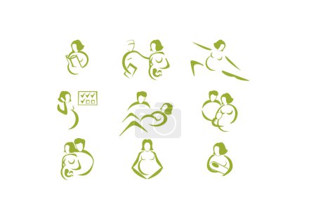 Illustration for Set of vector icons of human body, vector illustration - Royalty Free Image