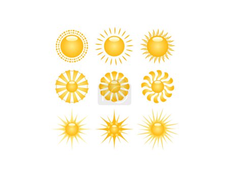 Ilustración de Vector icono conjunto de sol - Imagen libre de derechos