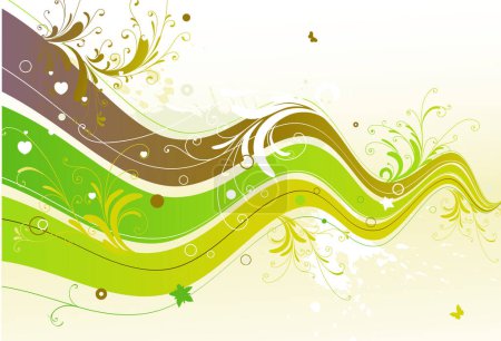 Illustration for Green floral vector background - Royalty Free Image