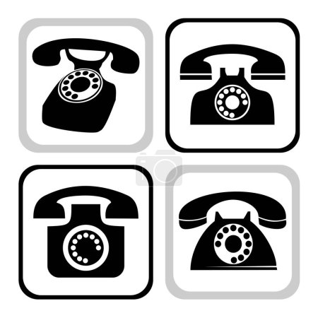 Illustration for Telephone icons on white background - Royalty Free Image