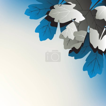 Téléchargez les illustrations : Abstrait fond bleu avec des branches d'arbre - en licence libre de droit