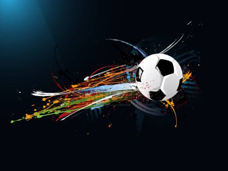 Illustration for Vector illustration of a soccer ball with colorful blots - Royalty Free Image