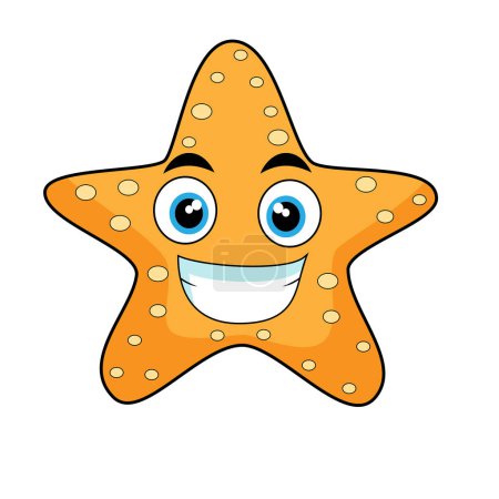 Ilustración de Sonriente personaje estrella con grandes ojos, ilustración vectorial - Imagen libre de derechos