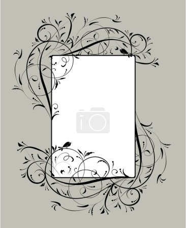 Illustration for Abstract frame with floral ornament - Royalty Free Image
