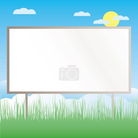 Illustration for Blank billboard on blue sky background - Royalty Free Image