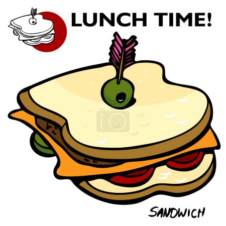 Téléchargez les illustrations : Sandwich vectoriel, illustration vectorielle - en licence libre de droit